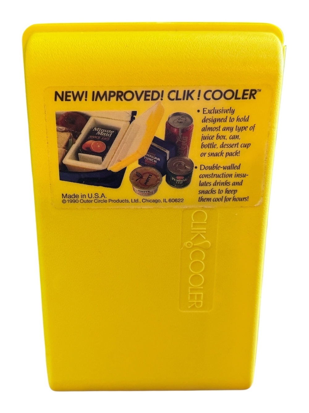Vintage Clik Cooler Yellow Mini Juice Box Insulated Food Container